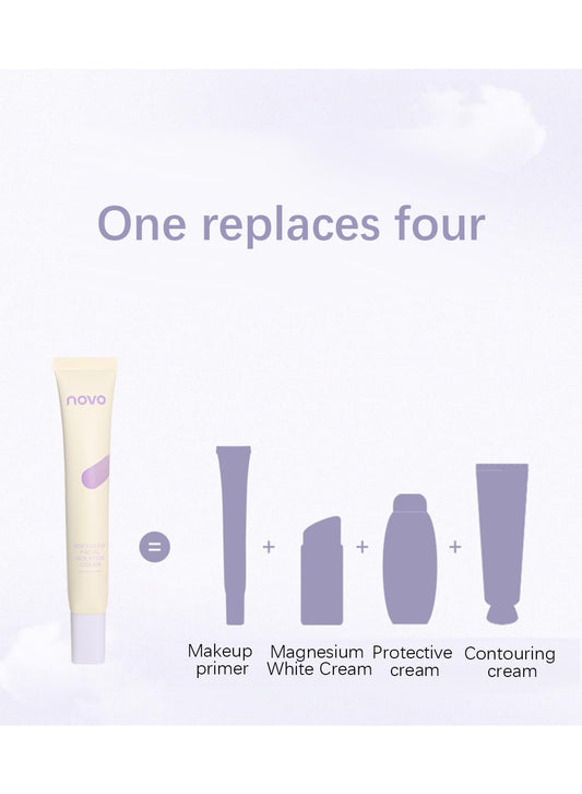 NOVO Color Correcting Facial Serum, Isolation Cream, Invisible Pore Face Makeup Primer, Long Lasting Skin Tone Corrector for Face, Moisturizing Concealer Foundation for Women 25G 01#