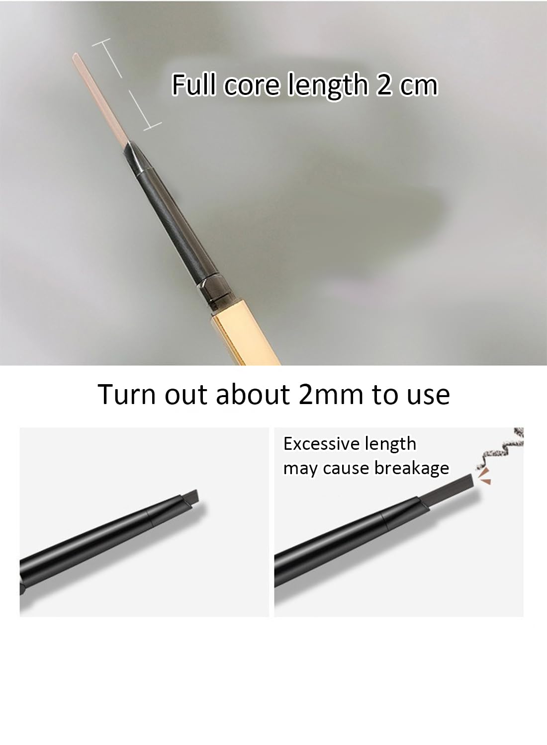 NOVO Eyebrow Pencil with Spiral Brush, Micro-Fine Tip, Waterproof Brow Pen 03