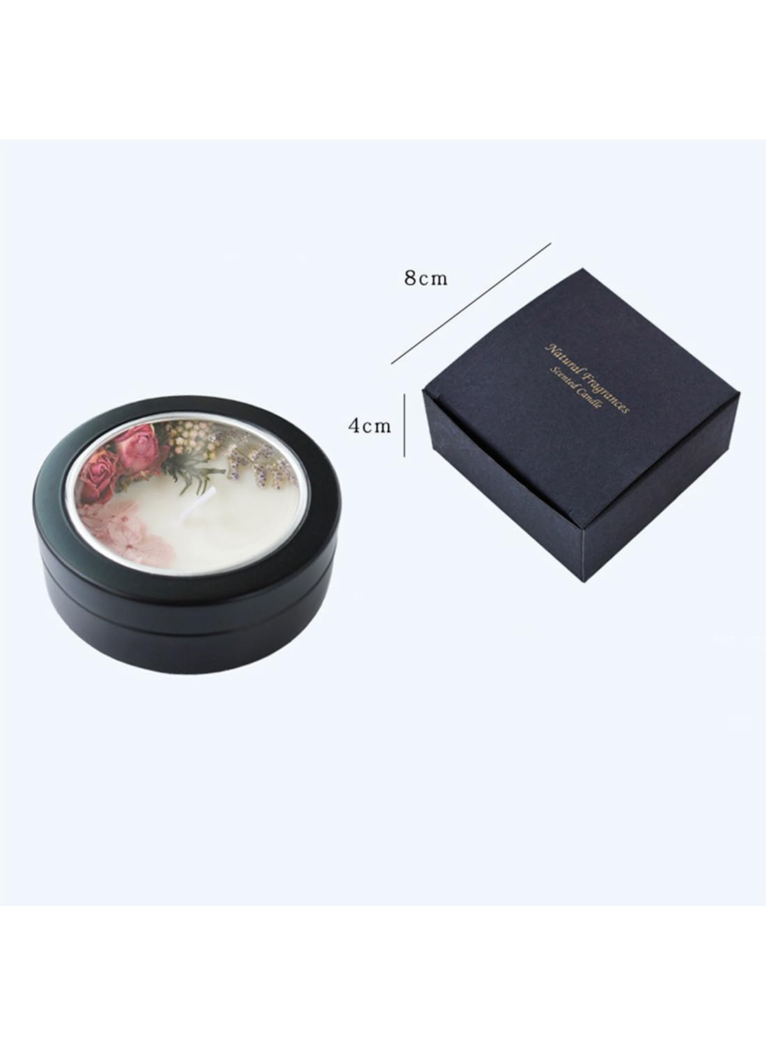 NOVO Scented Candle- 75g Natural Soy Wax Blend Aromatherapy Candle with Pure Essential Oils & Real Dried Flowers - Garden on the Nile