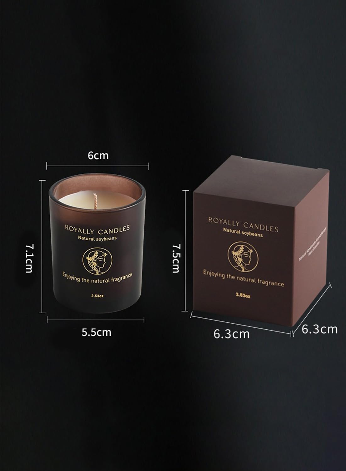 Scented Candle, Coffee Fragrance Candles, Natural Rapeseed Wax for Home & Office 33 Hours of Burn Time, 100g