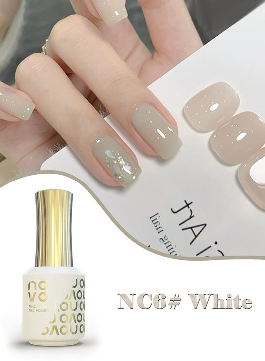 novo Jelly Gel Nail Polish, Sheer Nail Polish, UV LED Gel for DIY 12ml-NC6# White