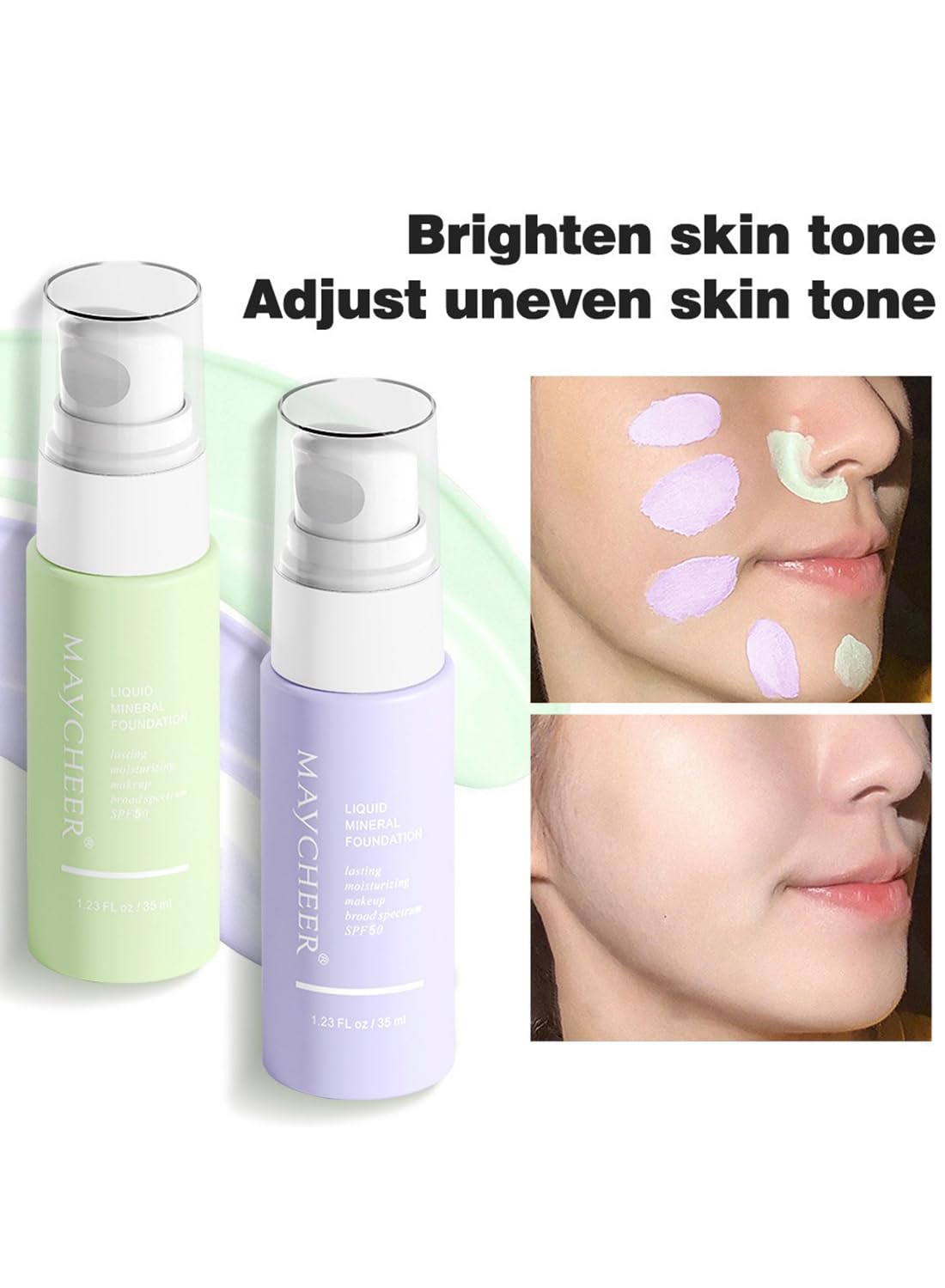 NOVO Whitening Isolation Cream, Color Corrector with SPF30, Waterproof Makeup Primer for Women, 35ml-Purple