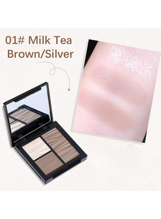 NOVO Three Colors Contour Palette, Makeup Palette Contain Contour and Highlighter
