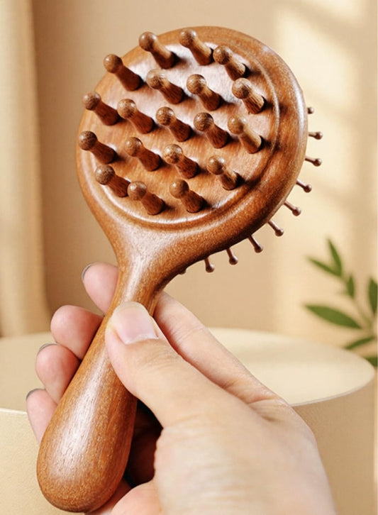Hair Comb-Handmade 100% Natural Sandalwood &Anti-Static, Scalp Massage (Air Bag Comb-S2)