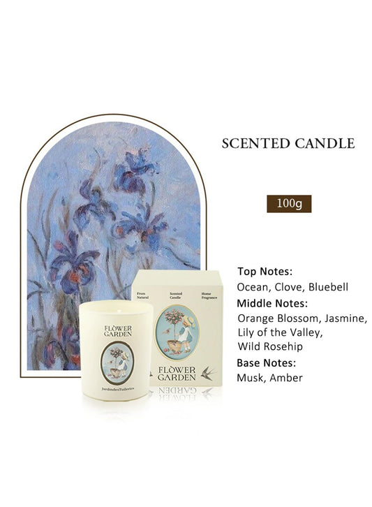 NOVO Scented Candle- 100g Natural Soy Wax Blend Aromatherapy Candle with Pure Essential Oils -Bluebells