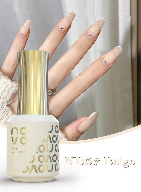 novo 5-in-1 Gel Polish, UV LED Multifunctional Builder Nail Gel 15ml-ND5# Beige