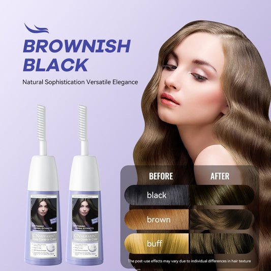 NOVO Natural Plant Bubble Hair Dye Kit with Comb, Long Lasting Pure Plant Extract for Grey Hair Color Bubble Dye, Easy to Use Hair Dye for Women Men 200ml