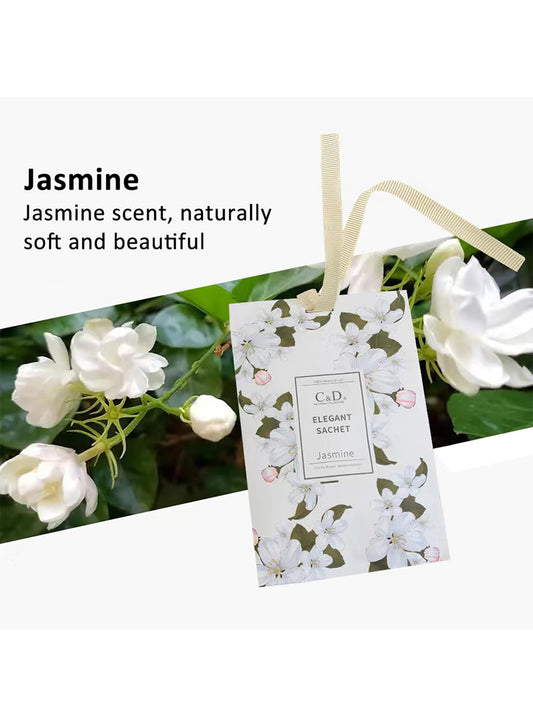 NOVO Aromatherapy Scented Sachets, Hanging Long Lasting Air Freshener for Wardrobes & Cars, 20g -Jasmine