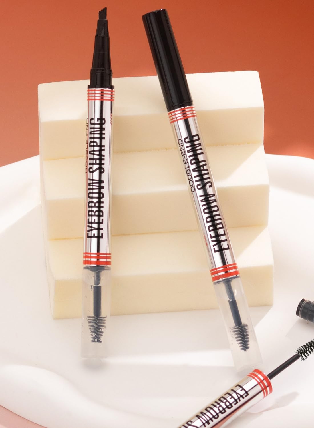 NOVO 2 in 1 4-Tip Brow Pen & Eyebrow Gel, Smudge Proof Waterproof Brow Pencil 4