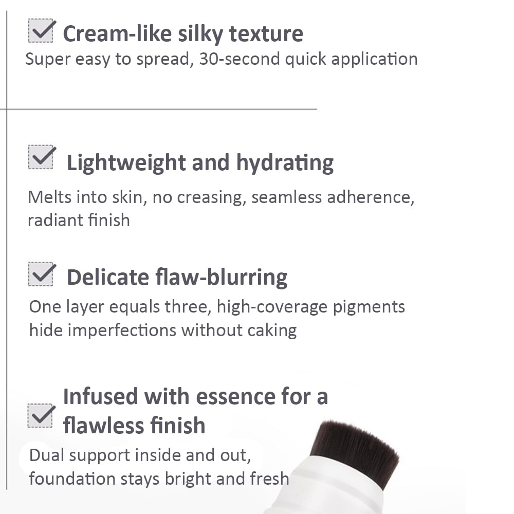NOVO Brightening Liquid Foundation with Double-ended Brush for Women 02 8g
