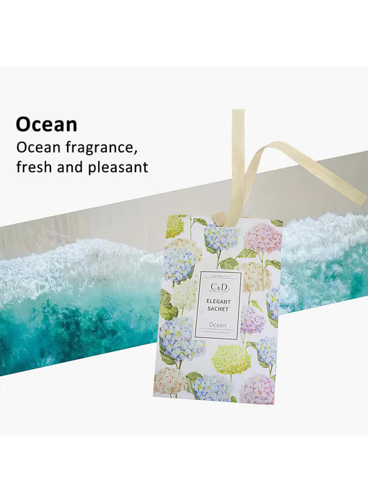 NOVO Aromatherapy Scented Sachets, Hanging Long Lasting Air Freshener for Wardrobes & Cars, 20g -Ocean