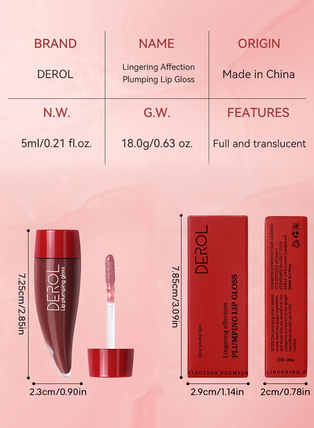 NOVO Mirror Lip Gloss, Moisturizing Long Lasting Liquid Lipstick with Essential Oil and Peppermint, Full Coverage Lightweight & High Shine Tint for Women-Red 04