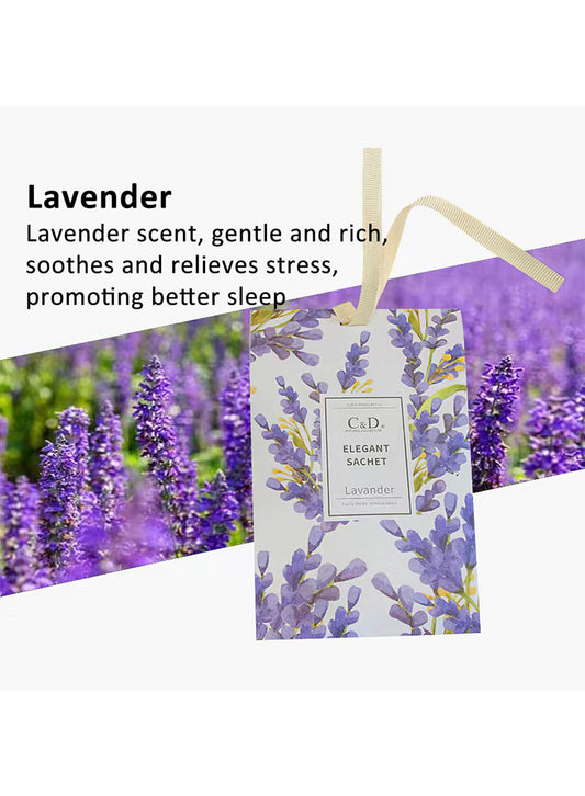 NOVO Aromatherapy Scented Sachets, Hanging Long Lasting Air Freshener for Wardrobes & Cars, 20g -Lavander