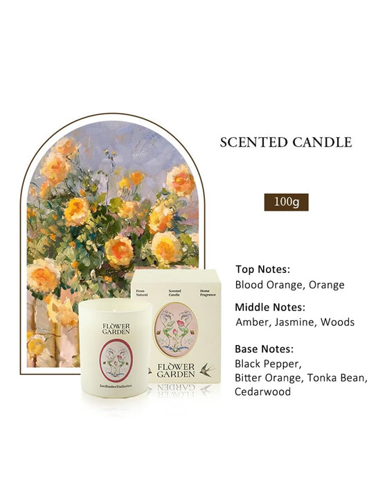 NOVO Scented Candle- 100g Natural Soy Wax Blend Aromatherapy Candle with Pure Essential Oils -Tangerine Glow