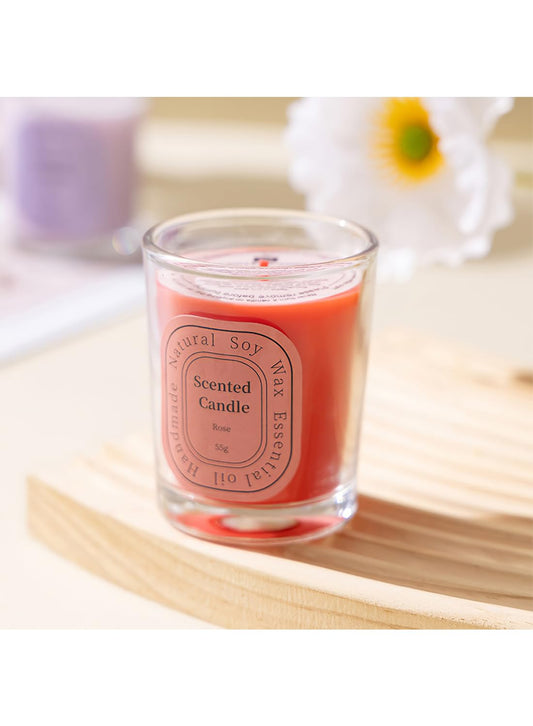 NOVO Scented Candles, Natural Soy Wax Blend Aromatherapy Candle with Pure Essential Oils 55g-Rose 20#