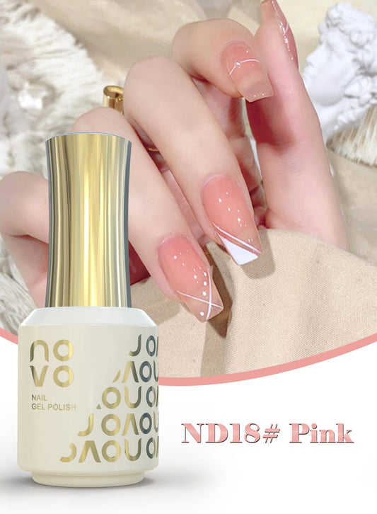 novo 5-in-1 Gel Polish, UV LED Multifunctional Builder Nail Gel 15ml-ND18# Pink