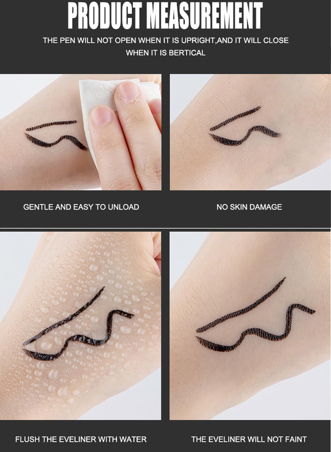 NOVO Liquid Eyeliner Stamp Pencil, Quick Drying Long Lasting Waterproof Eyeliner Pen, Easy to Use Eye Makeup Wear, Newbie Friendly