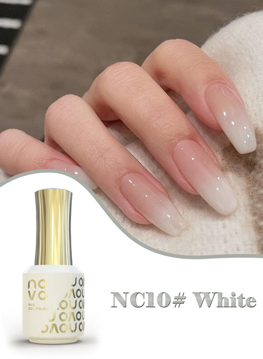 novo Jelly Gel Nail Polish, Sheer Nail Polish, UV LED Gel for DIY 12ml-NC10# White