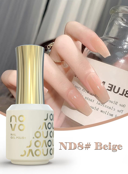 novo 5-in-1 Gel Polish, UV LED Multifunctional Builder Nail Gel 15ml-ND8# Beige