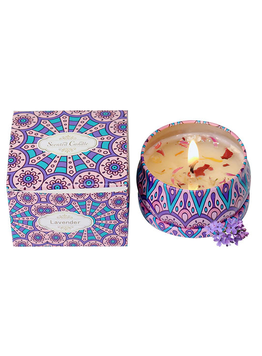 NOVO Scented Candle- 80g Natural Soy Wax Blend Aromatherapy Candle with Pure Essential Oils & Real Dried Flowers -Tuberose