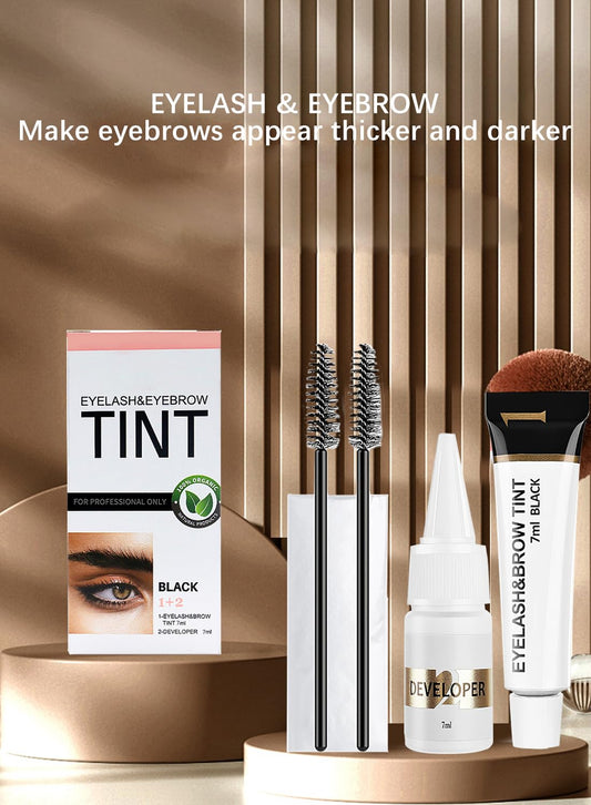 NOVO 2-In-1 Lash Tint Kit, Easy to Use Eyelash & Eyebrow Tint Kit - 7Ml+7Ml