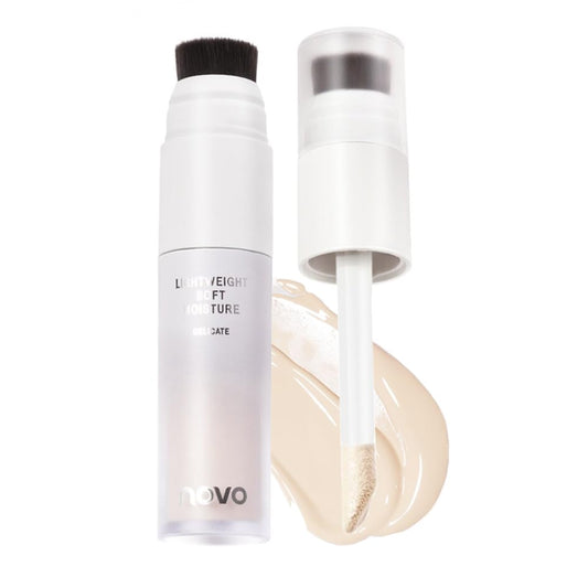 NOVO  Brightening Liquid Foundation with Double-ended Brush for Women 01 8g