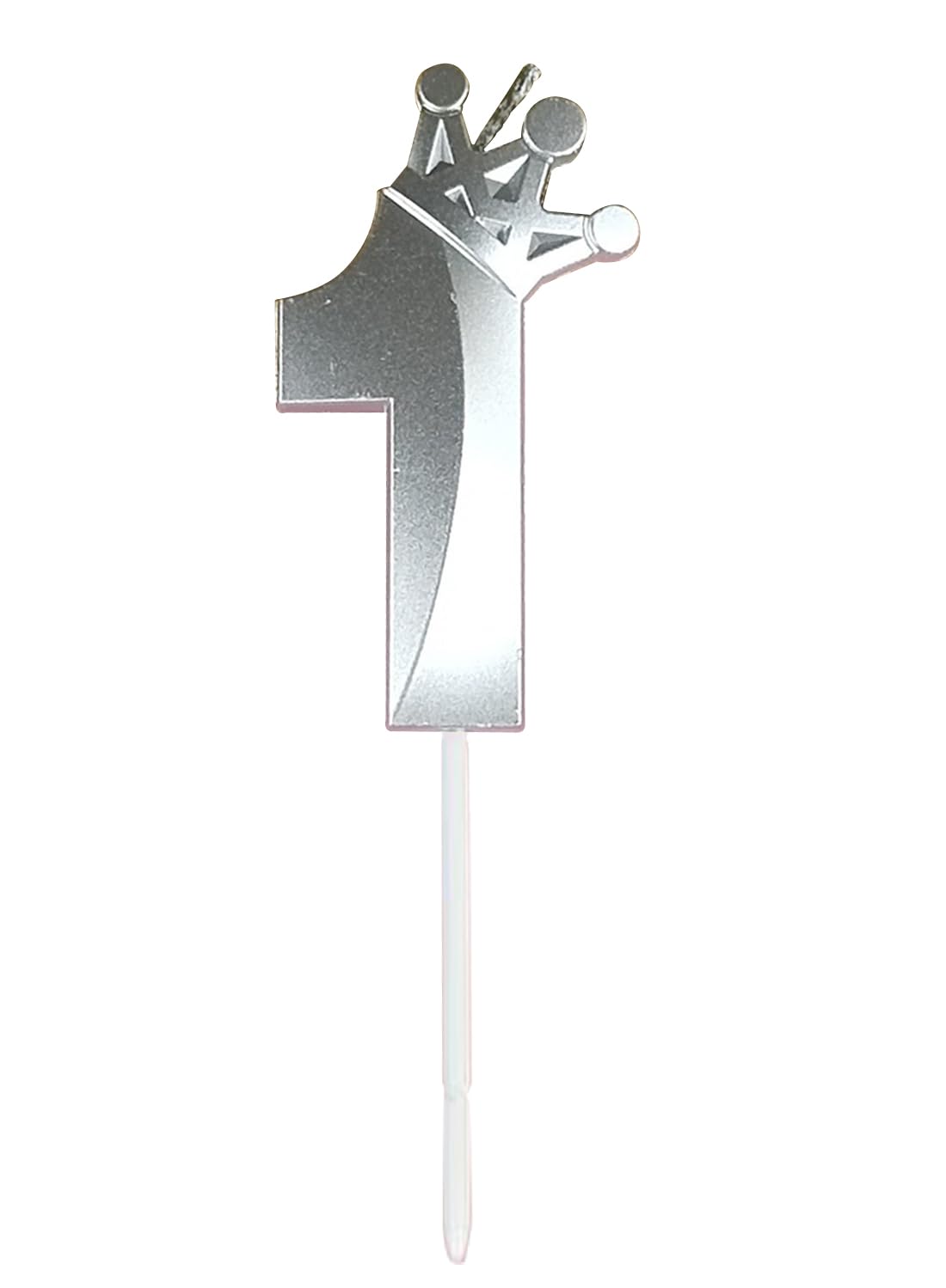 Birthday Number Candles for Cake Decoration, Glittery Cake Toppers with Cute Designs, Perfect for Kids' Parties, Anniversaries, and Celebrations-silver(No.1)