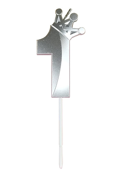 Birthday Number Candles for Cake Decoration, Glittery Cake Toppers with Cute Designs, Perfect for Kids' Parties, Anniversaries, and Celebrations-silver(No.1)