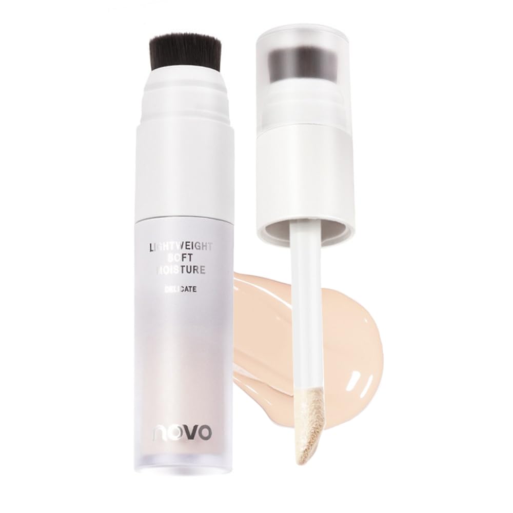 NOVO  Brightening Liquid Foundation with Double-ended Brush for Women 01 8g