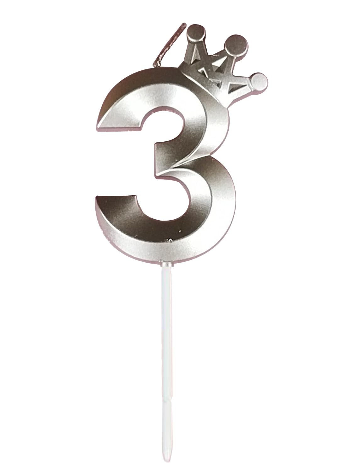 Birthday Number Candles for Cake Decoration, Glittery Cake Toppers with Cute Designs, Perfect for Kids' Parties, Anniversaries, and Celebrations-ROSE GOLD(No.3)