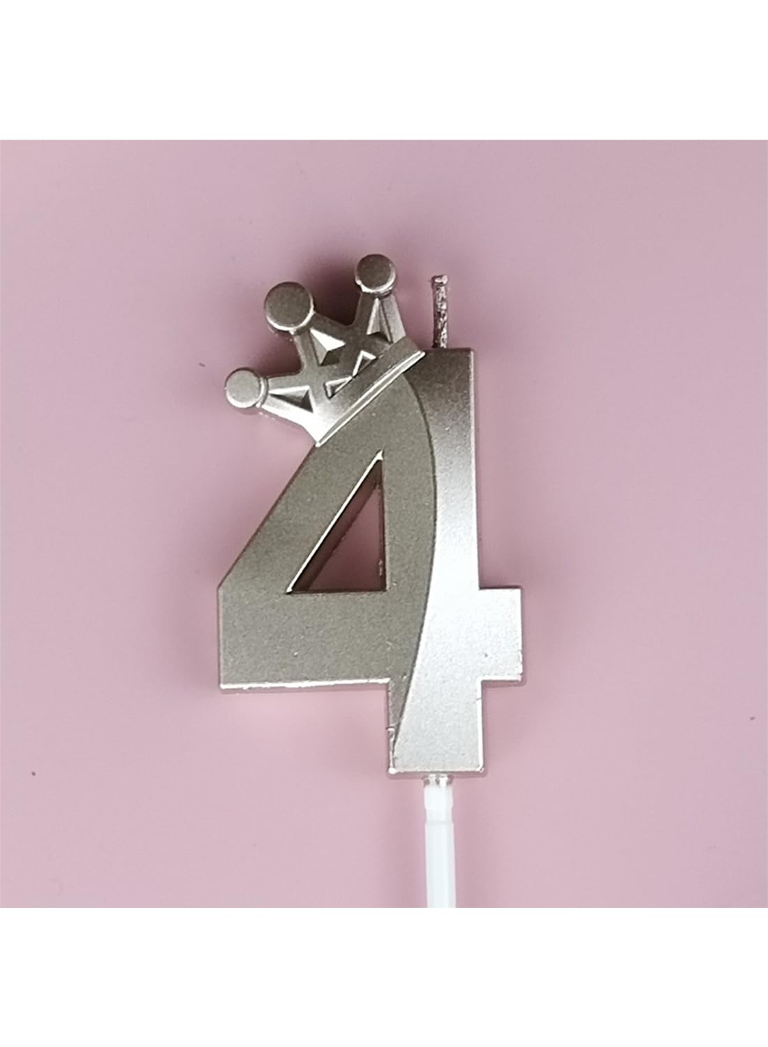 Birthday Number Candles for Cake Decoration, Glittery Cake Toppers with Cute Designs, Perfect for Kids' Parties, Anniversaries, and Celebrations-ROSE GOLD(No.4)