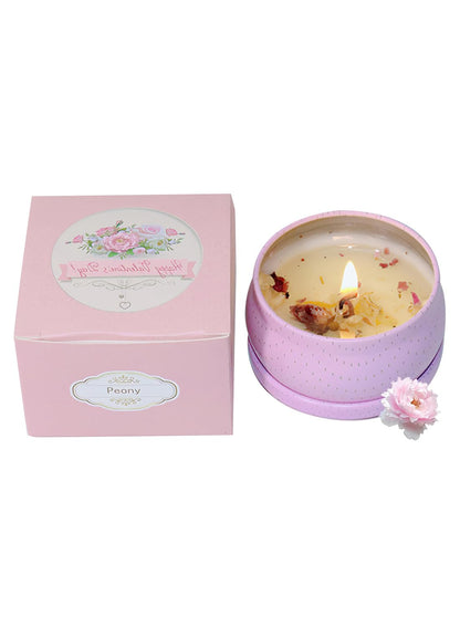 NOVO Scented Candle- 80g Natural Soy Wax Blend Aromatherapy Candle with Pure Essential Oils & Real Dried Flowers -Tuberose