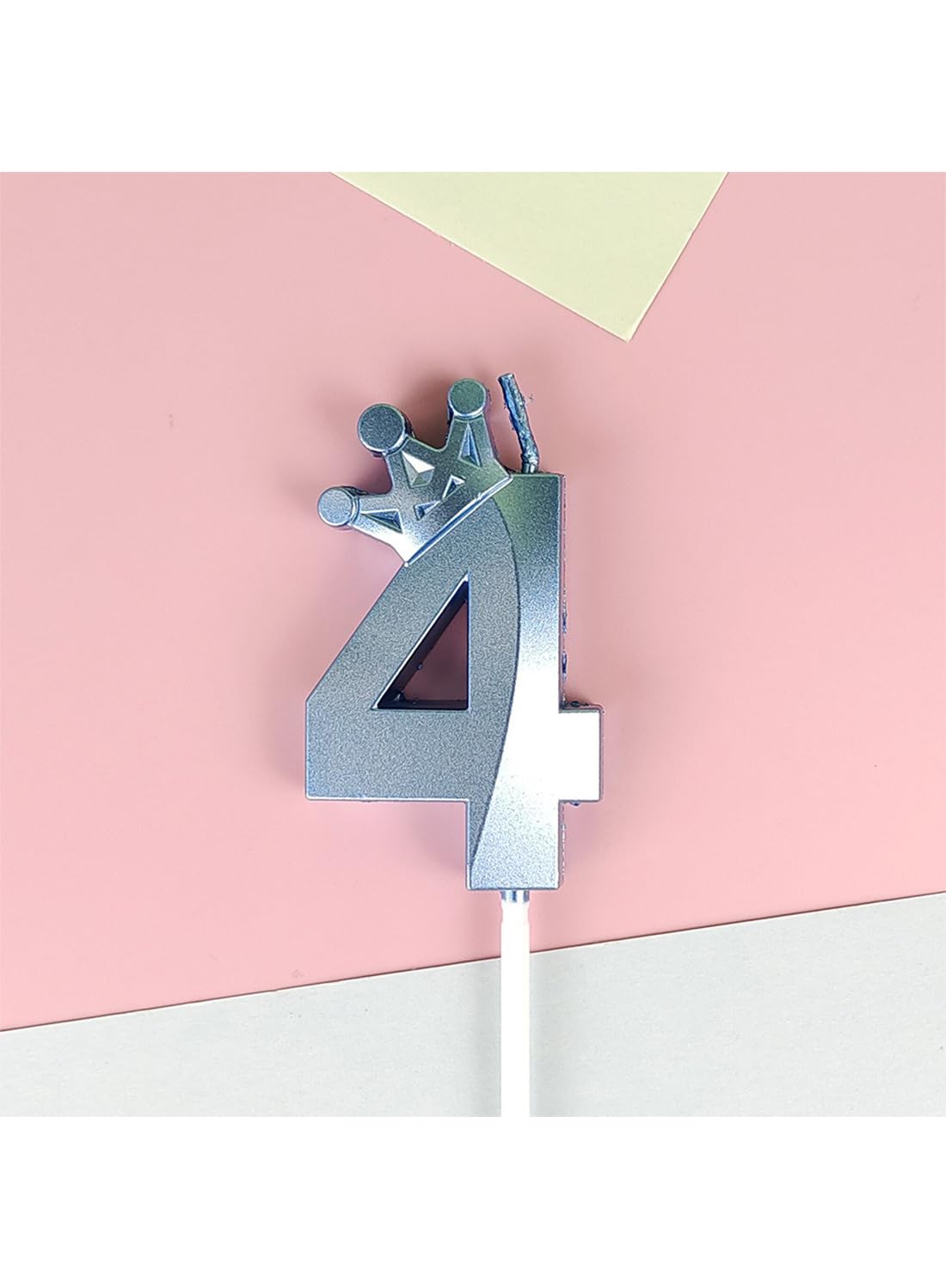 Birthday Number Candles for Cake Decoration, Glittery Cake Toppers with Cute Designs, Perfect for Kids' Parties, Anniversaries, and Celebrations-BLUE(No.4)