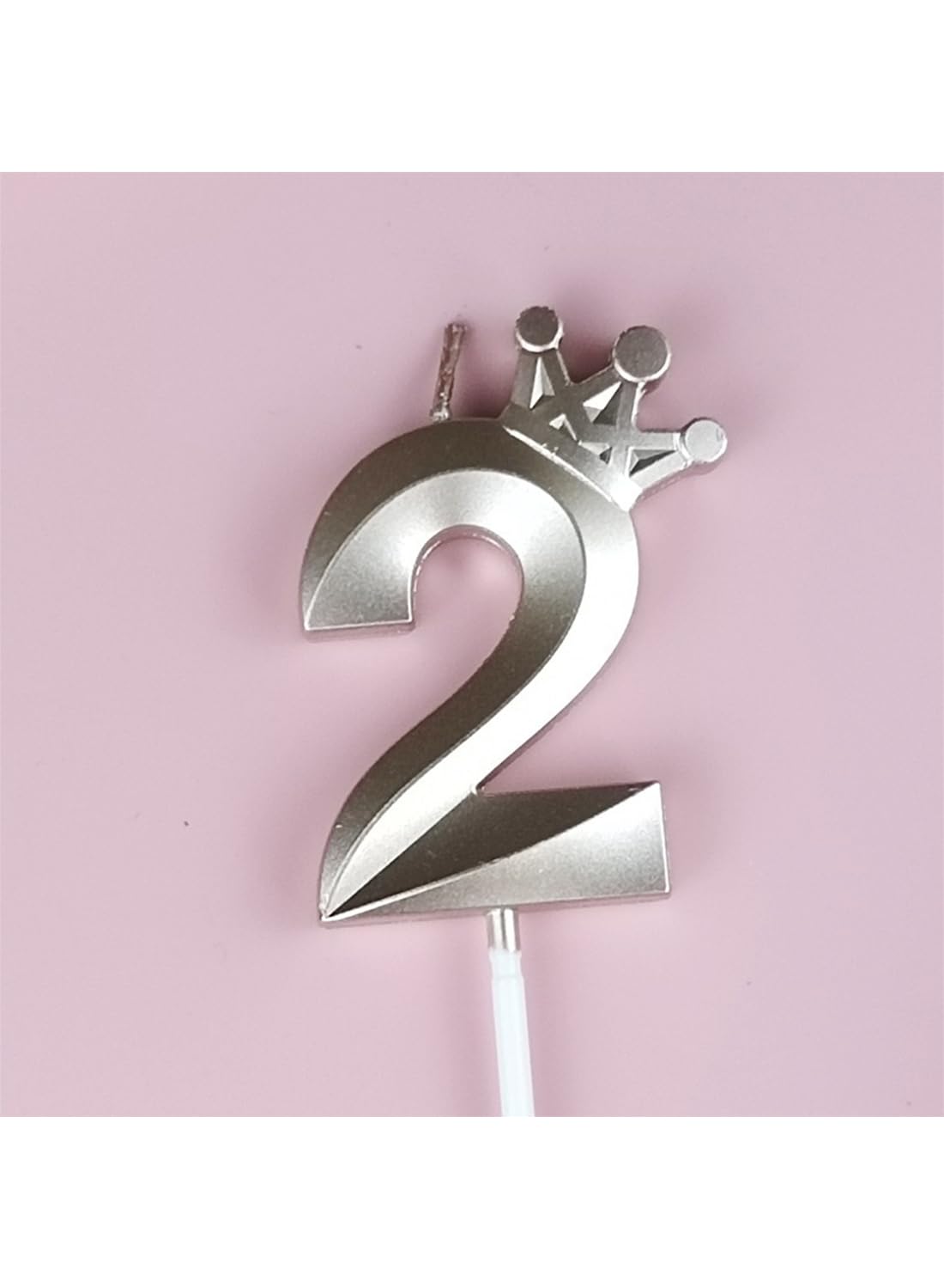 Birthday Number Candles for Cake Decoration, Glittery Cake Toppers with Cute Designs, Perfect for Kids' Parties, Anniversaries, and Celebrations-ROSE GOLD(No.2)