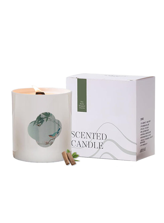 NOVO Aromatherapy Scented Oil Candle ¨C Natural & Long-Lasting Tea Aroma for Bedroon, Office & Cozy D¨¦cor 190g -Bamboo