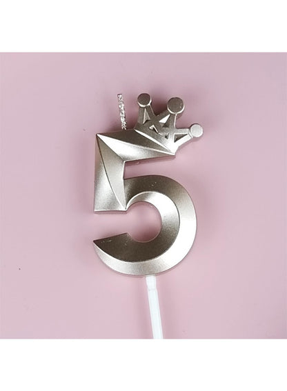 Birthday Number Candles for Cake Decoration, Glittery Cake Toppers with Cute Designs, Perfect for Kids' Parties, Anniversaries, and Celebrations-ROSE GOLD(No.5)