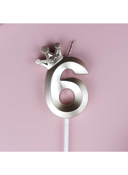 Birthday Number Candles for Cake Decoration, Glittery Cake Toppers with Cute Designs, Perfect for Kids' Parties, Anniversaries, and Celebrations-ROSE GOLD(No.6)