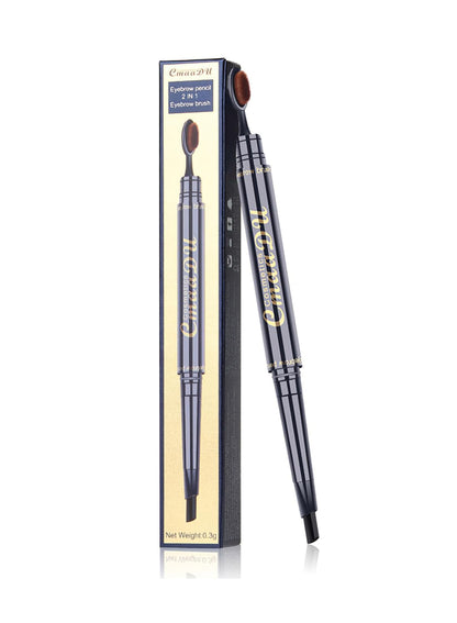 NOVO Eyebrow Toothbrush Pencil, Dual-Edned Brows Pen, Waterproof Long Lasting Double Head Brow Enhancer for Women - Light Brown