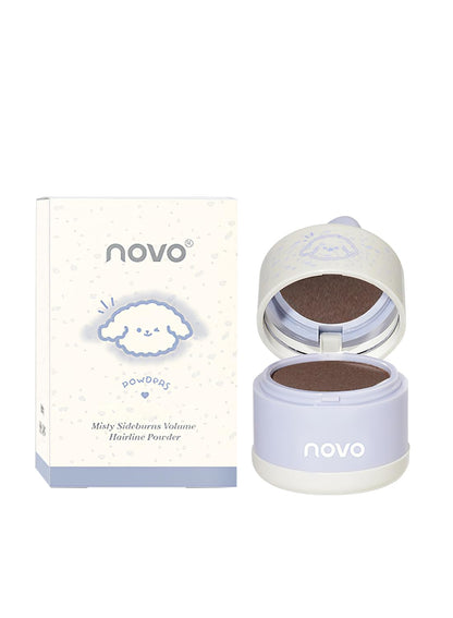 NOVO Instantly Hairline Powder, Waterproof Long Lasting Root Touch Up, Volume Hairline , Quick Cover Grey Hair Root Concealer for Women and Men Natural -Cool Brown