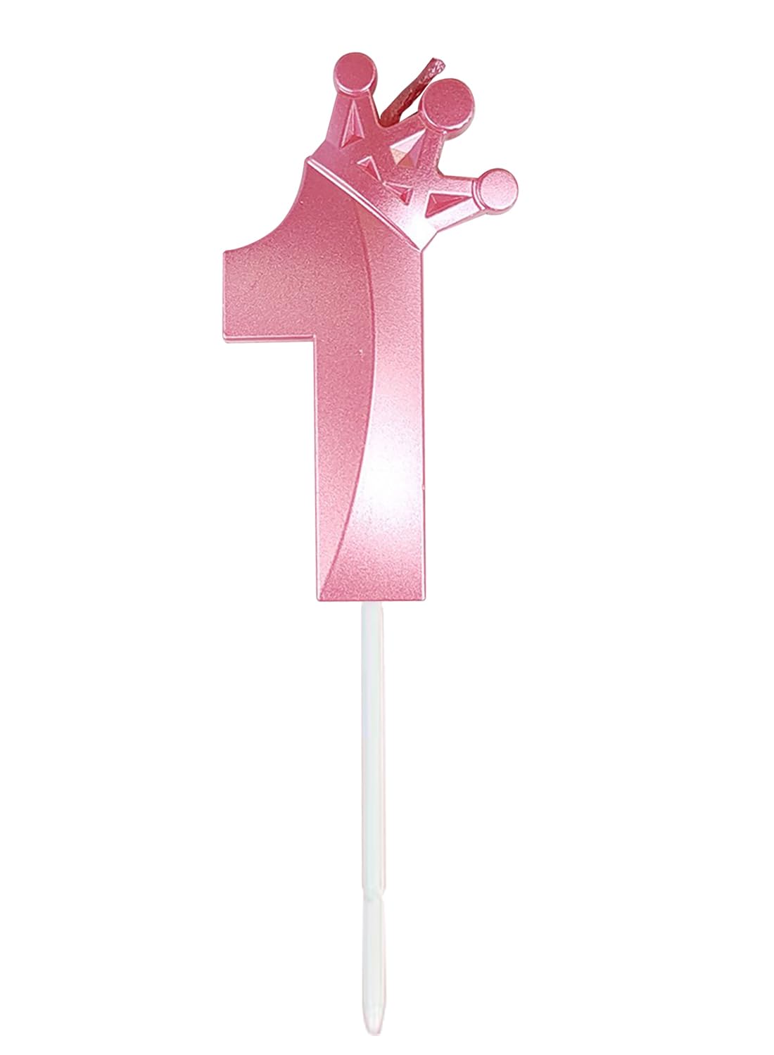 Birthday Number Candles for Cake Decoration, Glittery Cake Toppers with Cute Designs, Perfect for Kids' Parties, Anniversaries, and Celebrations-PINK(No.1)