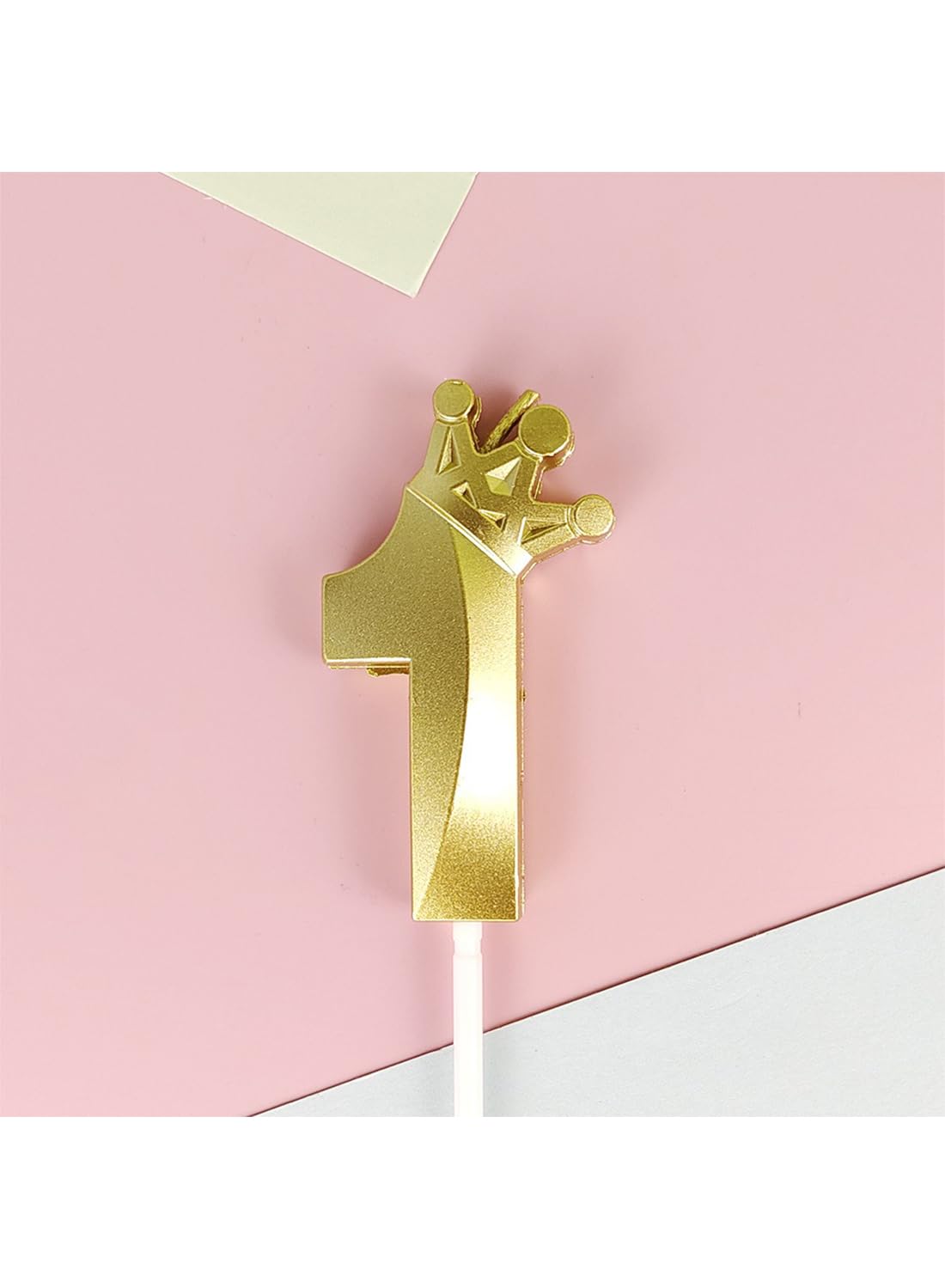 Birthday Number Candles for Cake Decoration, Glittery Cake Toppers with Cute Designs, Perfect for Kids' Parties, Anniversaries, and Celebrations-GOLD(No.1)