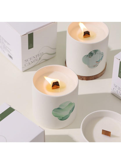 NOVO Aromatherapy Scented Oil Candle ¨C Natural & Long-Lasting Tea Aroma for Bedroon, Office & Cozy D¨¦cor 190g -Green Tea