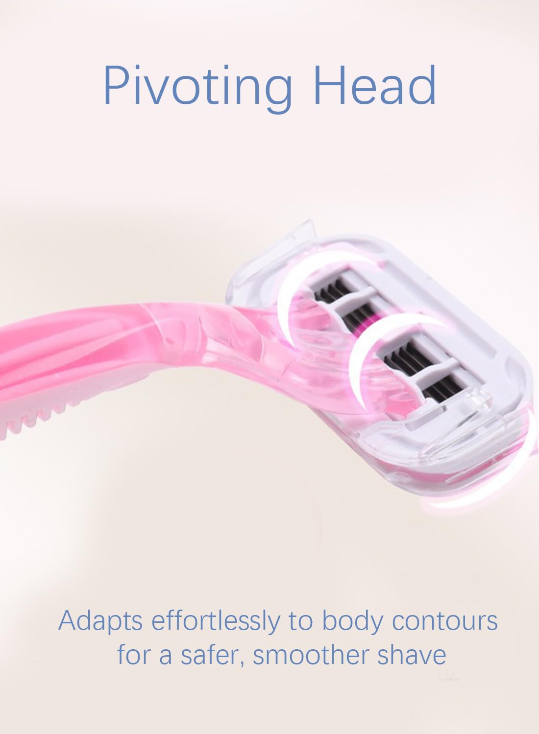 Disposable Razor, Shaving Razors, Flexible Pivoting Head, Soft Handle for Women