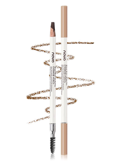 NOVO Eyebrow Pencil, Long-lasting Waterproof Eyebrow Makeup with Fine Tip and Brush for Natural-Looking Brows, Wild Mist Brow Pen 1Pcs - Natural Brown