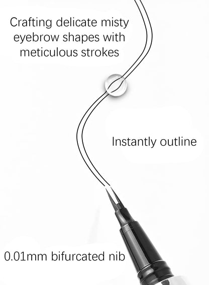 NOVO Eyebrow Pen with Micro-Fork Tip, 2 Tip Microblade Eyebrow & Waterproof Smudgeproof Long Lasting Brow Contouring Pencil, Create Natural Brows (Grey/Black)