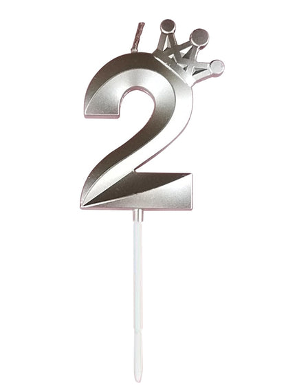 Birthday Number Candles for Cake Decoration, Glittery Cake Toppers with Cute Designs, Perfect for Kids' Parties, Anniversaries, and Celebrations-ROSE GOLD(No.2)