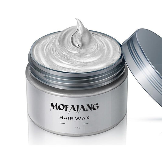 NOVO Temporary Hair Color Wax, Natural Coloring, Non-Greasy Matte Pomade for DIY Cosplay & Party, Long-Lasting Instant Dye Cream 120g- Grey