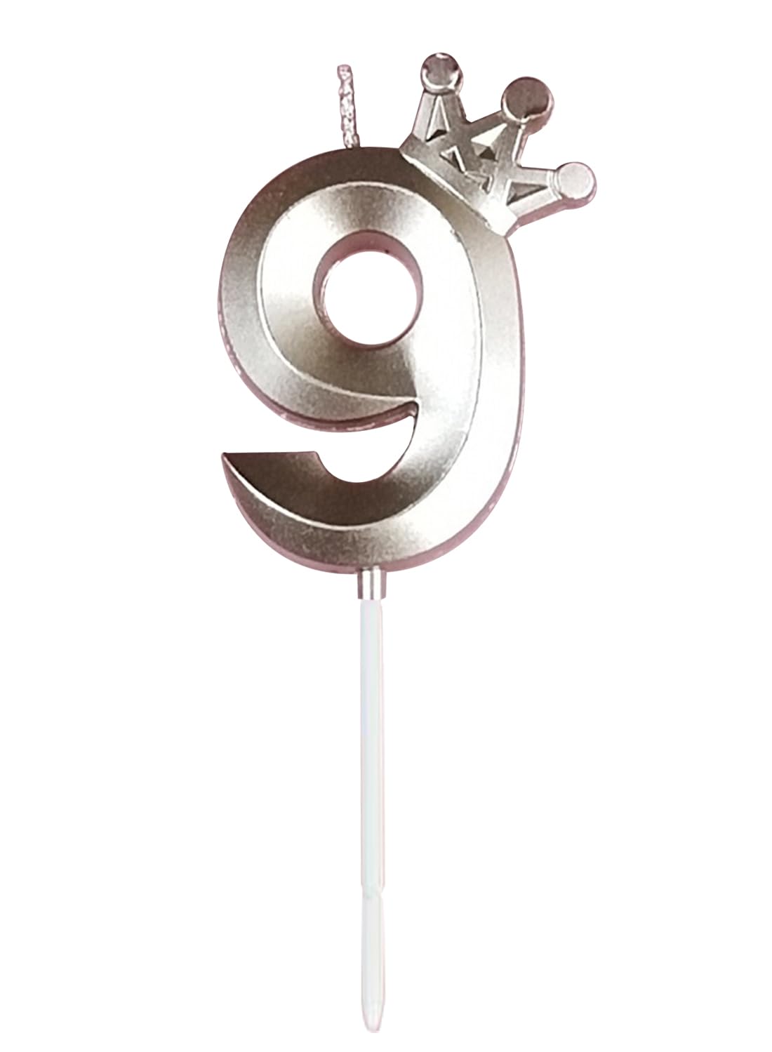 Birthday Number Candles for Cake Decoration, Glittery Cake Toppers with Cute Designs, Perfect for Kids' Parties, Anniversaries, and Celebrations-ROSE GOLD(No.9)