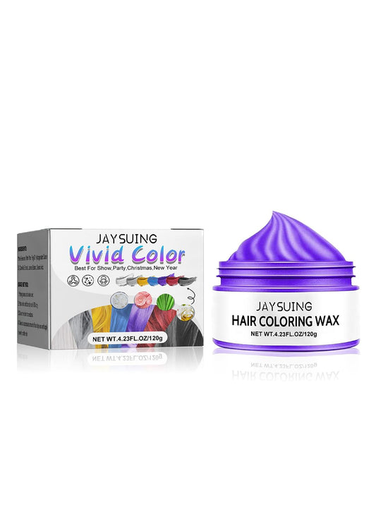 NOVO Hair Coloring Wax, Hair Color Cream, Long Lasting Easy to Apply Natural Washable Temporary Hair Dye Color Wax for Cosplay Festival School Parties and Fashion Events 120g Purple