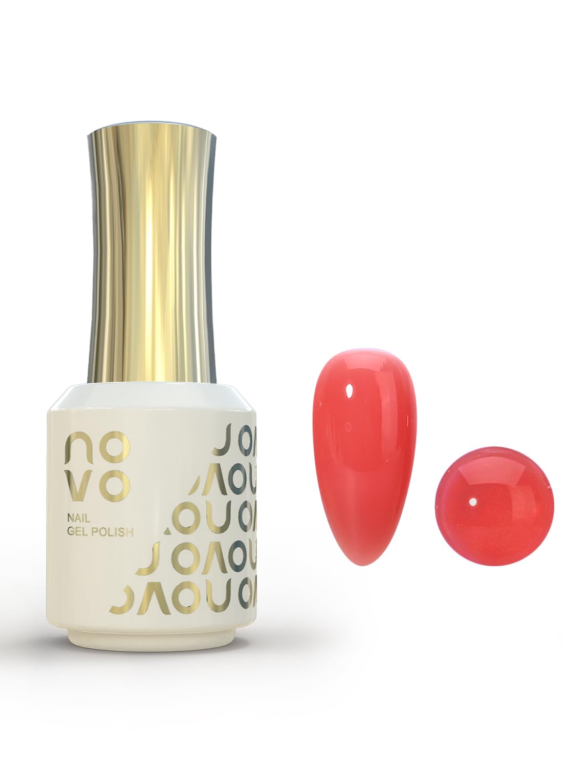 novo 5-in-1 Gel Polish, UV LED Multifunctional Builder Nail Gel 15ml-ND34# Red